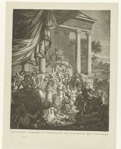 Allegorisk representation av alliansen mellan Nederländerna och Frankrike, 1795 Återställd frihet i Nederländerna och allians med Frankrike (titel på objekt) av Willem Kok