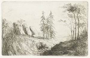 Berglandskap med träd