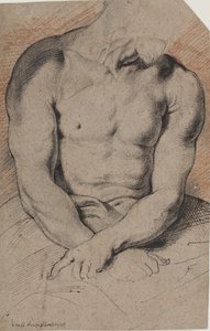 Kristus krönt med törnar. Kristi torso. Efter Van Dyck av Willem Panneels