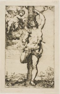 Saint Sebastian krönt av en ängel av Willem Panneels