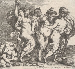 Den berusade Silenus, ackompanjerad av nymfer och satyrer, 1632.