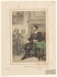 Leonardus Marius van der Goes tilltalar en man och en kvinna Leonardus Marius (titel på objekt)