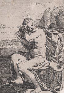 Bathsheba kammar sitt hår, ca. 1615.