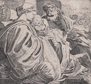 Den heliga familjen vilar, ca. 1615.
