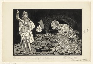 Man, kvinnor och barn i ett vardagsrum av Willem Pothast (signed by artist)