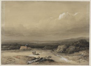Landskap av Willem Roelofs (I) (signed by artist)