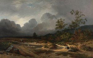Landskap med ett åskväder Landskap med annalkande storm