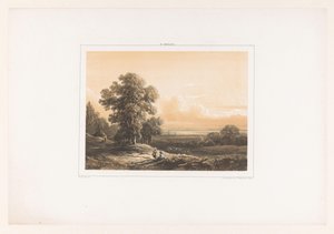 Landskap med två figurer av Willem Roelofs (I)