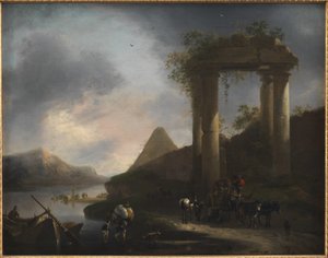 Italienskt landskap med klassiska ruiner av Willem Schellinks
