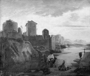 Landskap med resande av Willem Schellinks