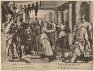 Salomos dom av Willem Swanenburgh after Joachim Anthonisz Wtewael