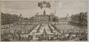Drottningholms slott och trädgård från söder av Willem Swidde