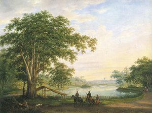 Trädgårdsfasaden av det gamla palatset av generalguvernören på Buitenzorg av Willem Troost