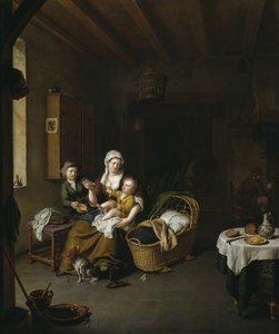 En mamma som matar sitt barn av Willem Van Mieris