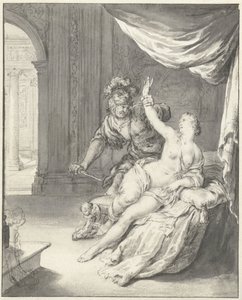 Tarquinius hotar Lucretia av Willem Van Mieris