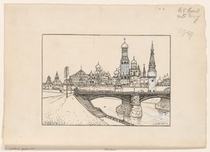 Utsikt över Kreml i Moskva av Ludwig Willem Reymert Wenckebach
