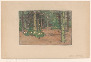 Julgran skog