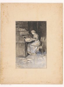 Skrivande kvinna av Ludwig Willem Reymert Wenckebach