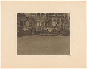 Bakfasader på Voorstraat 463, 461 och 459 i Dordrecht av Willem Witsen (signed by artist)