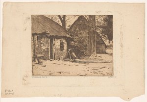 Gård med ladugård i Brabant av Willem Witsen (signed by artist)