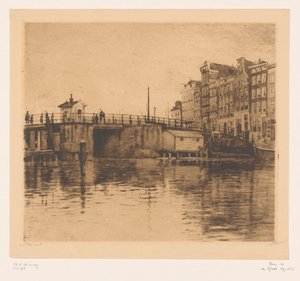 Utsikt över Kraansluis i Amsterdam av Willem Witsen (signed by artist)