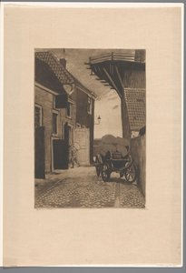 Utsikt över Molensteeg i Wijk bij Duurstede av Willem Witsen (signed by artist)