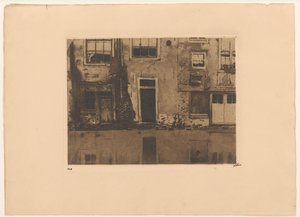 Vy över baksidan av Zeedijk i Amsterdam av Willem Witsen (signed by artist)