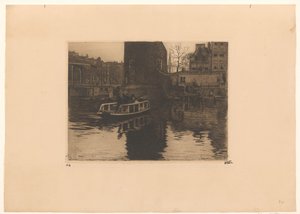 Vy över övertagandet vid Montelbaanstoren i Amsterdam av Willem Witsen (signed by artist)