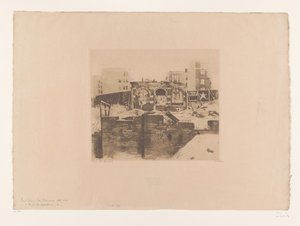 Vy över ruiner i Post Street, San Francisco Pont Street, San Francisco (originaltitel) av Willem Witsen (signed by artist)