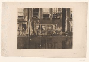 Hus på Oudezijds Achterburgwal i Amsterdam av Willem Witsen (signed by artist)
