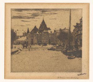 Nieuwmarkt i Amsterdam Ny marknad (titel på objekt) av Willem Witsen (signed by artist)