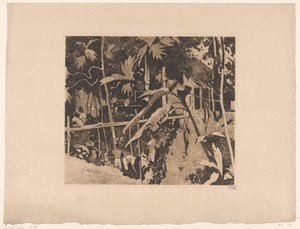 Vegetation och en smal bro i Buitenzorg av Willem Arnoldus Witsen