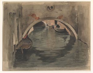 Visa under en bågbro i Venedig av Willem Arnoldus Witsen