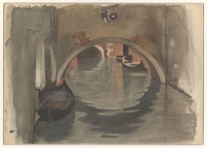 Se under en välvd bro i Venedig av Willem Arnoldus Witsen