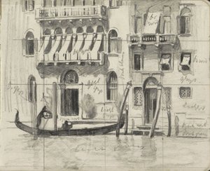 Hus med persienner över balkongerna på Canal Grande i Venedig av Willem Arnoldus Witsen