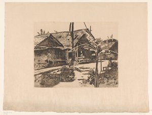Pisangträd i en kampong i Buitenzorg av Willem Arnoldus Witsen