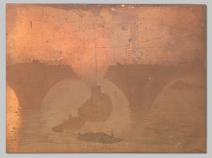 Bogserbåt till Waterloo Bridge i London av Willem Arnoldus Witsen
