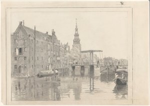 Stadsbild med Montelbaanstoren av Willem Arnoldus Witsen
