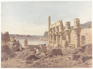 Utsikt över tempelruinerna vid Philae nära Aswan