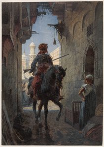Turkisk ryttare i en stad