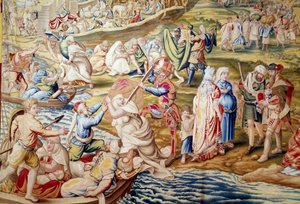 Erövring av Tunis av kejsar Karl V: våld utövat på kvinnor av spanska trupper 1535 (tapet)