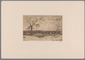 Landskap med kala träd och vedhuggare Laddar coppice (originaltitel)