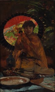 Flicka med japanskt parasoll, ca 1899