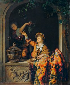 Såpbubblor... av Willem van (after) Mieris