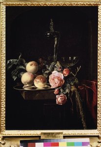 ""Stilleben av rosor och persikor"" (Rosor och persikor) Målning av Willem van Aelst (1625-cirka 1683) 1659 Pushkin Museum, Moskva av Willem van Aelst