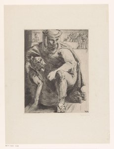 jägare med hund av Willem van Konijnenburg (signed by artist)