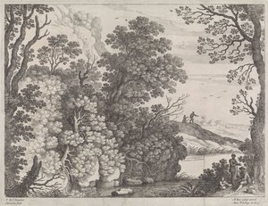 skogslandskap Italienska landskap (serietitel) av Willem van Nieulandt (II)