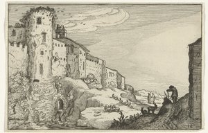 Landskap med romerska ruiner Romerska ruiner och kustlandskap (serie 1) (serietitel) av Willem van Nieulandt (II)