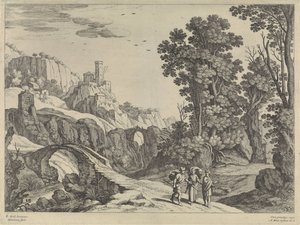 Landskap med Emmausresenärerna av Willem van Nieulandt (II)