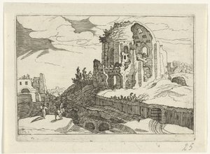 Nymfaeum i Rom Romeinse ruïnes (serie 2) (serietitel) av Willem van Nieulandt (II)